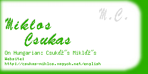 miklos csukas business card